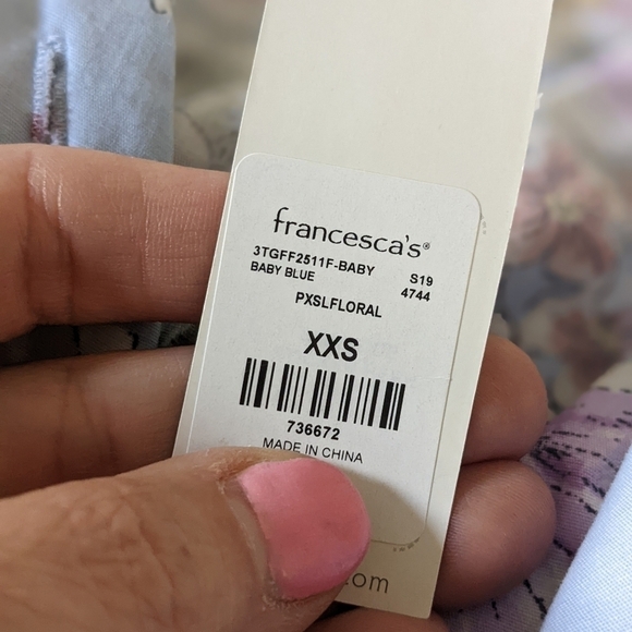 FRANCESCA'S Miami Blue A Line Floral Dress xxs nwt - Picture 3 of 11